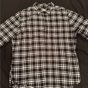 American Eagle Outfitters Black and White Plaid Button-Down Shirt